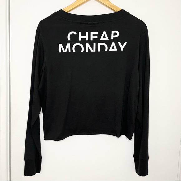 Cheap Monday Black Long Sleeve Crop Top - Picture 4 of 8